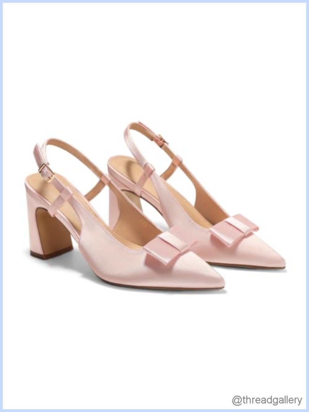 Slingback Chunky High Heels Pointed Toe Pumps Dress Party Shoes